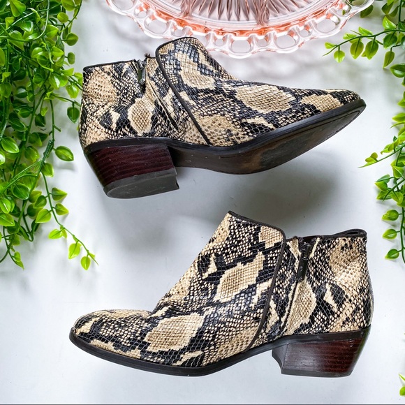 Sam Edelman PETTY Snake Skin Ankle Boots Sz 8.5 - Picture 2 of 8